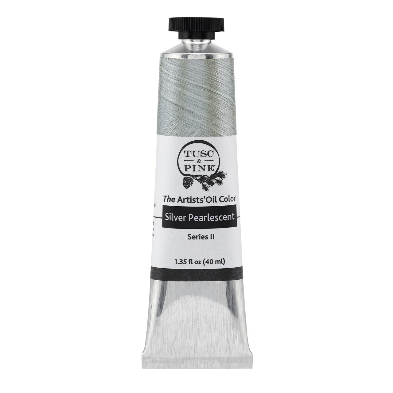 Tusc & Pine Artist Oil Paint - Silver Pearlescent, 40 ml, Non-Yellowing, Rich & Creamy Consistency, Maximum Pigment Load, Small Batch Milled Oil Paints Made in the USA for Professional Artists